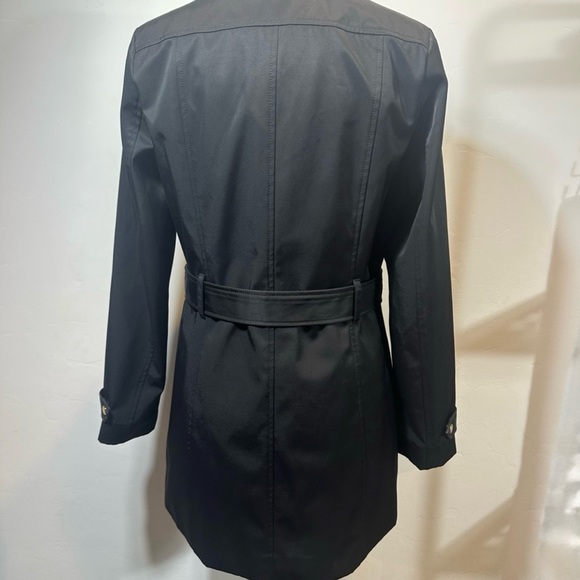 Marc New York Andrew Marc Black Belted Trench Coat Women’s Medium - Picture 5 of 8